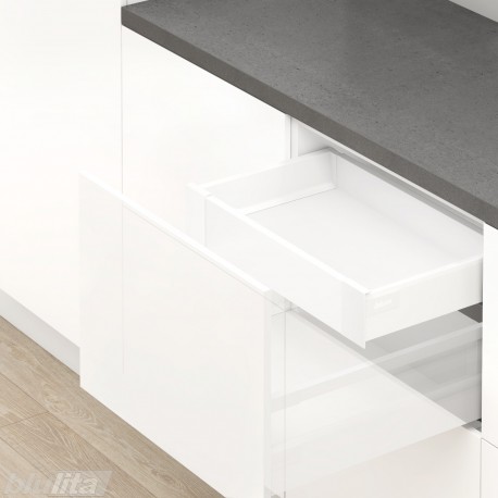 TANDEMBOX antaro M vidinio stalčiaus komplektas, NL&nbsp;350&nbsp;mm, 30&nbsp;kg, TIP-ON BLUMOTION, baltas „Silk“