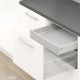 TANDEMBOX antaro M vidinio stalčiaus komplektas, NL&nbsp;450&nbsp;mm, 65&nbsp;kg, BLUMOTION, pilkas „White Aluminium“