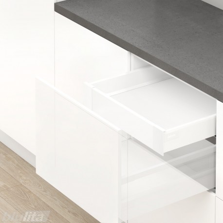 TANDEMBOX antaro M vidinio stalčiaus komplektas, NL&nbsp;550&nbsp;mm, 30&nbsp;kg, TIP-ON BLUMOTION, baltas „Silk“
