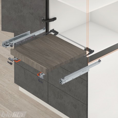 MOVENTO BLUMOTION komplektas ištraukiamai lentynai, NL&nbsp;320&nbsp;mm, 40&nbsp;kg, pilno ištraukimo