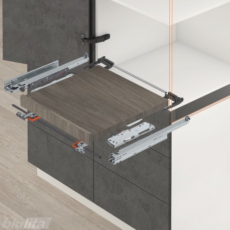 MOVENTO TIP-ON&nbsp;BLUMOTION komplektas ištraukiamai lentynai, NL&nbsp;320&nbsp;mm, 20&nbsp;kg, pilno ištraukimo