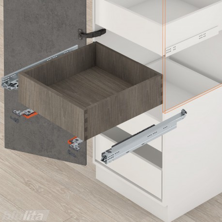 MOVENTO BLUMOTION komplektas vidiniam stalčiui, NL&nbsp;250&nbsp;mm, 40&nbsp;kg, pilno ištraukimo