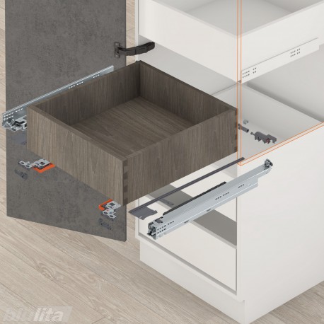 MOVENTO BLUMOTION komplektas vidiniam stalčiui, NL&nbsp;320&nbsp;mm, 40&nbsp;kg, pilno ištraukimo