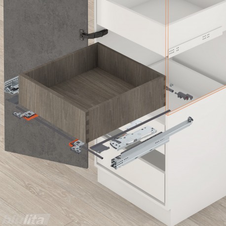MOVENTO TIP-ON&nbsp;BLUMOTION komplektas vidiniam stalčiui, NL&nbsp;320&nbsp;mm, 20&nbsp;kg, pilno ištraukimo