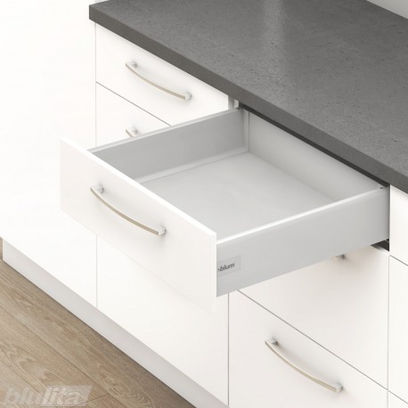 TANDEMBOX antaro K stalčiaus komplektas, NL&nbsp;550&nbsp;mm, 30&nbsp;kg, BLUMOTION, pilkas „White Aluminium“