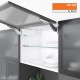 AVENTOS HK top pakėlimo sistema, 2 x 27 mechanizmai, plataus aliuminio profilio fasadas, balti dangteliai, su TIP-ON