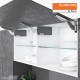 AVENTOS HK top pakėlimo sistema, 3 x 23 mechanizmai, plonas medžio&nbsp;/ plokštės fasadas, tamsiai pilki dangteliai