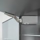 AVENTOS HK top pakėlimo sistema, 2 x 25 mechanizmai, siauro aliuminio profilio fasadas, pilki dangteliai