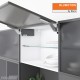 AVENTOS HK top pakėlimo sistema, 2 x 29 mechanizmai, siauro aliuminio profilio fasadas, tamsiai pilki dangteliai