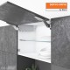 AVENTOS HK top pakėlimo sistema, 2 x 27 mechanizmai, medžio&nbsp;/ plokštės fasadas, pilki dangteliai, su SERVO-DRIVE