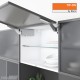 AVENTOS HK top pakėlimo sistema, 2 x 27 mechanizmai, siauro aliuminio profilio fasadas, pilki dangteliai, su TIP-ON