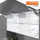 AVENTOS HK top pakėlimo sistema, 3 x 23 mechanizmai, plonas medžio&nbsp;/ plokštės fasadas, pilki dangteliai