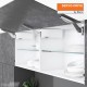AVENTOS HK top pakėlimo sistema, 3 x 25 mechanizmai, plonas medžio&nbsp;/ plokštės fasadas, balti dangteliai, su SERVO-DRIVE