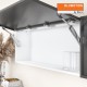 AVENTOS HK-XS pakėlimo sistema, 2xK13 mechanizmai, siauro aliuminio prof. fasadas, 4x CLIP&nbsp;top BLUMOTION lankstai