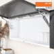 AVENTOS HK-XS pakėlimo sistema, 2xK13T mechanizmai, plataus aliuminio prof. fasadas, 4x CLIP&nbsp;top lankstai, TIP-ON