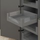 MERIVOBOX E vidinis stalčius su BOXCOVER ir stiklu, NL&nbsp;600&nbsp;mm, 70&nbsp;kg, BLUMOTION, pilkas „Orion“, fasadas su L1058 stiklu