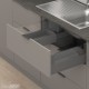 MERIVOBOX E stalčius po kriaukle su BOXCOVER ir stiklu, NL&nbsp;550&nbsp;mm, 70&nbsp;kg, BLUMOTION, pilkas „Orion“, EXPANDO&nbsp;T