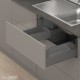 MERIVOBOX E stalčius po kriaukle su BOXCOVER ir stiklu, NL&nbsp;600&nbsp;mm, 40&nbsp;kg, TIP-ON BLUMOTION, pilkas „Orion“, EXPANDO&nbsp;T