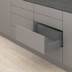 MERIVOBOX E stalčiaus komplektas su BOXCOVER, NL&nbsp;300&nbsp;mm, 40&nbsp;kg, TIP-ON BLUMOTION, pilkas „Orion“, EXPANDO&nbsp;T