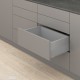 MERIVOBOX E stalčiaus komplektas su BOXCAP, NL&nbsp;300&nbsp;mm, 40&nbsp;kg, TIP-ON BLUMOTION, pilkas „Indium“, EXPANDO&nbsp;T