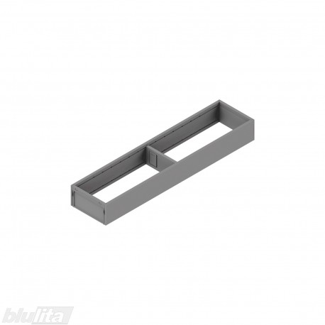AMBIA-LINE plieninis rėmelis, plotis&nbsp;100&nbsp;mm, gylis 450&nbsp;mm, aukštis 51,05 mm,&nbsp;pilkos „Indium“ spalvos