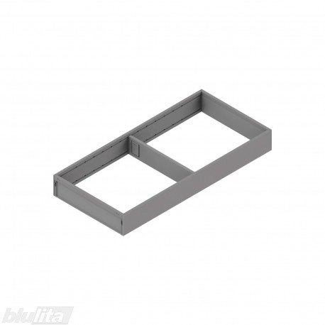 AMBIA-LINE plieninis rėmelis, plotis&nbsp;200&nbsp;mm, gylis 450&nbsp;mm, aukštis 51,05 mm,&nbsp;pilkos „Indium“ spalvos