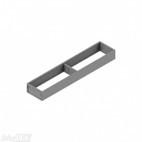 AMBIA-LINE plieninis rėmelis, plotis&nbsp;100&nbsp;mm, gylis 500&nbsp;mm, aukštis 51,05 mm,&nbsp;pilkos „Indium“ spalvos
