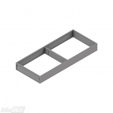AMBIA-LINE plieninis rėmelis, plotis&nbsp;200&nbsp;mm, gylis 500&nbsp;mm, aukštis 51,05 mm,&nbsp;pilkos „Indium“ spalvos