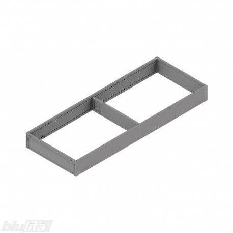 AMBIA-LINE plieninis rėmelis, plotis&nbsp;200&nbsp;mm, gylis 550&nbsp;mm, aukštis 51,05 mm,&nbsp;pilkos „Indium“ spalvos