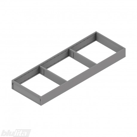 AMBIA-LINE plieninis rėmelis, plotis&nbsp;200&nbsp;mm, gylis 600&nbsp;mm, aukštis 51,05 mm,&nbsp;pilkos „Indium“ spalvos