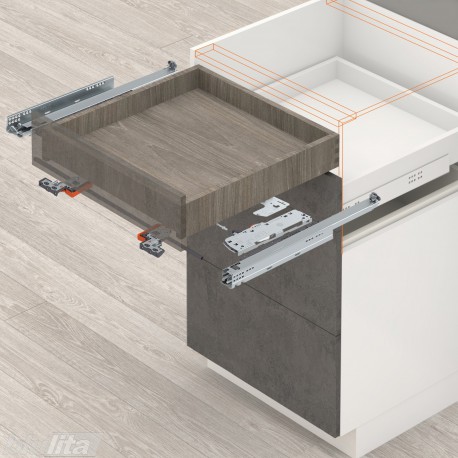 MOVENTO TIP-ON&nbsp;BLUMOTION komplektas išoriniam stalčiui, NL&nbsp;320&nbsp;mm, 20&nbsp;kg, pilno ištraukimo