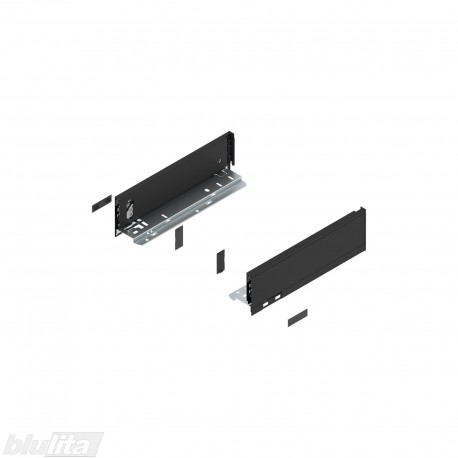 LEGRABOX pure stalčiaus šonai NL 300 mm, M aukštis, juodos „Carbon“ spalvos, pora