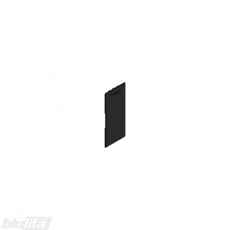 LEGRABOX stalčių šonų dangtelis su Blum logotipu, vidinis, stalčiams M, K, C, F, juodos „Carbon“ spalvos, simetriškas