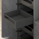 LEGRABOX C pure vidinio stalčiaus komplektas, NL&nbsp;600&nbsp;mm, 40&nbsp;kg, TIP-ON BLUMOTION, juodas „Carbon“, fasadas su relingu