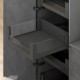 LEGRABOX C free vidinio stalčiaus komplektas, NL&nbsp;600&nbsp;mm, 70&nbsp;kg, BLUMOTION, juodas „Carbon“, fasadas su V1082 stiklu