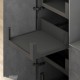 LEGRABOX C free vidinio stalčiaus komplektas, NL 350 mm, 40 kg, BLUMOTION, juodas „Carbon“, fasadas su laikikliais