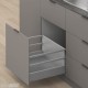 MERIVOBOX M+2xZRR stalčiaus komplektas su 2&nbsp;x&nbsp;relingais, NL&nbsp;300&nbsp;mm, 40&nbsp;kg, BLUMOTION, pilkas „Indium“, EXPANDO&nbsp;T