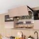 AVENTOS HF top komplektas, F2501 mech., F39 svertai, plataus prof. ir medžio/plokštės fasadas, tam. pilki dangteliai