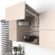 AVENTOS HF top komplektas, F2801 mech., F39 svert., medžio/plokštės fasadas, pilki dangt., su SERVO-DRIVE
