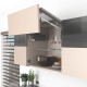 AVENTOS HF top komplektas, F2511 mech., F39 svert., plataus prof. ir medžio/plokštės fasadas, tam. pilki dangt., su SERVO-DRIVE