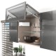 AVENTOS HF top komplektas, F2501 mech., F32 svert., siauro profilio fasadas, balti dangt., su SERVO-DRIVE