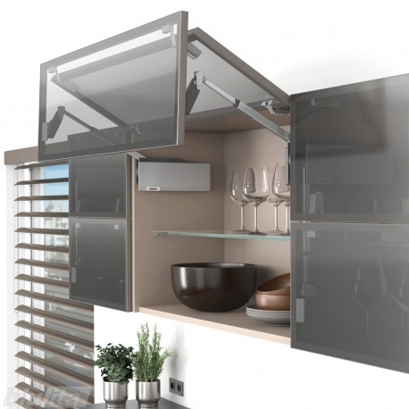 AVENTOS HF top komplektas, F2811 mech., F39 svertai, siauro profilio fasadas, pilki dangteliai