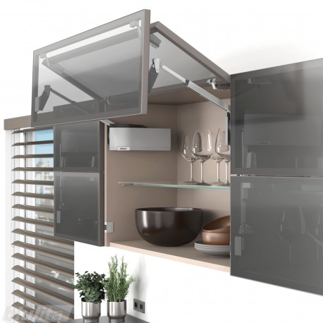 AVENTOS HF top komplektas, F2511 mech., F35 svert., siauro profilio fasadas, pilki dangt., su SERVO-DRIVE