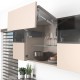 AVENTOS HF top komplektas, F2811 mech., F39 svert., siauro prof. ir medžio/plokštės fasadas, tam. pilki dangt., su SERVO-DRIVE