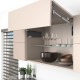 AVENTOS HF top komplektas, F2511 mech., F32 svertai, medžio/plokštės fasadas, tam. pilki dangteliai