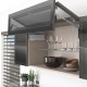 AVENTOS HF top komplektas, F2501 mech., F39 svertai, plataus profilio fasadas, pilki dangteliai