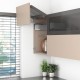 AVENTOS HF top komplektas, F2501 mech., F32 svert., plataus prof. ir medžio/plokštės fasadas, pilkas dangt., su SERVO-DRIVE