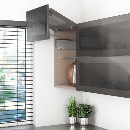AVENTOS HF top komplektas, F2511 mech., F35 svertas, plataus profilio fasadas, pilkas dangtelis