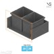 Šiukšliadėžių VS ENVI Free komplektas,&nbsp;KB 750&nbsp;mm, stalčiaus NL 400-500 mm, kibirų aukštis&nbsp;– 326&nbsp;mm, talpa&nbsp;– 29, 29 l
