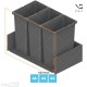 Šiukšliadėžių VS ENVI Free komplektas,&nbsp;KB 900&nbsp;mm, stalčiaus NL 450-550 mm, kibirų aukštis&nbsp;– 550&nbsp;mm, talpa&nbsp;– 44, 44, 44 l
